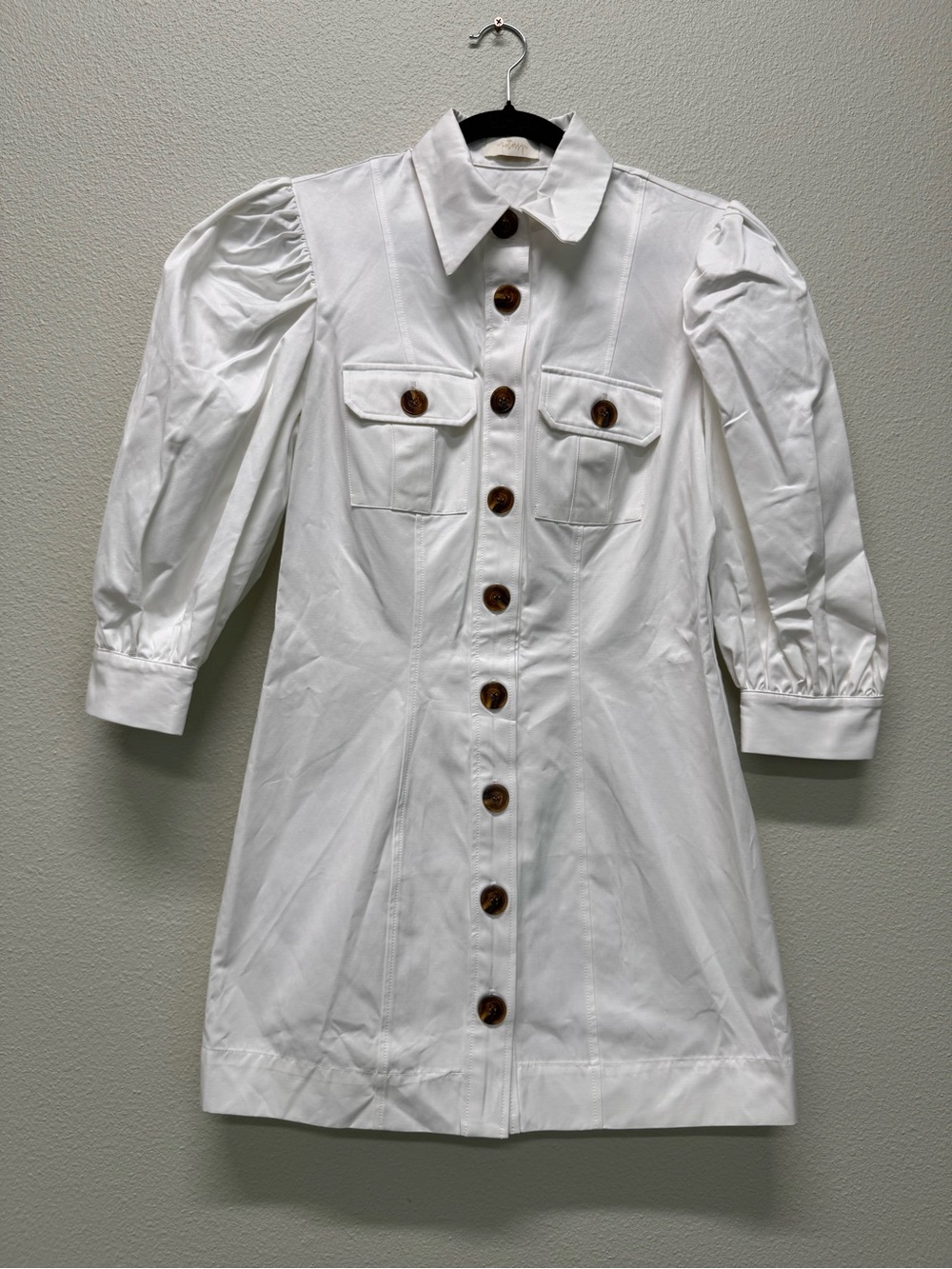 NWT Petersyn Violetta Long Sleeve, Button-Front Dress in Cloud, Size Small - Picture 5 of 15